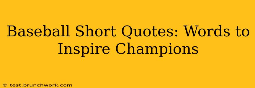 Baseball Short Quotes: Words to Inspire Champions