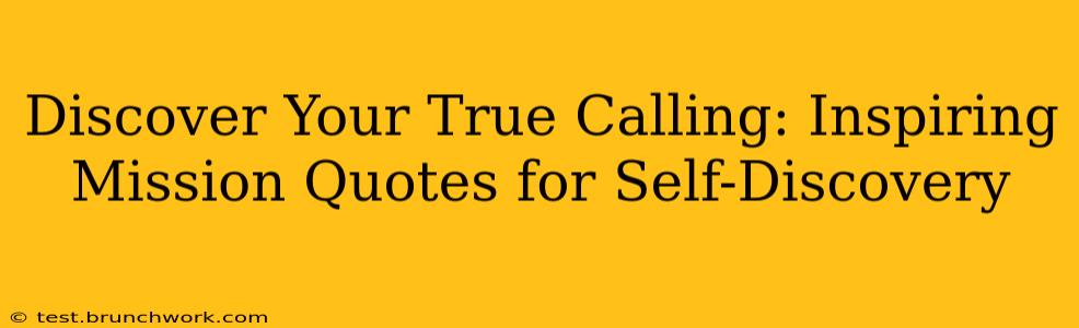 Discover Your True Calling: Inspiring Mission Quotes for Self-Discovery