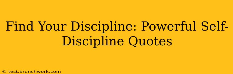 Find Your Discipline: Powerful Self-Discipline Quotes