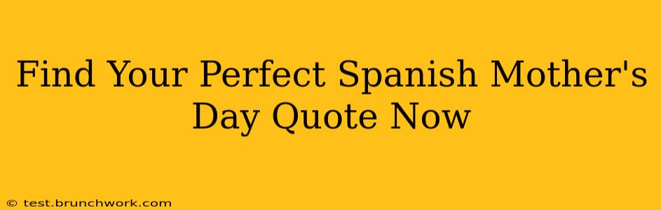 Find Your Perfect Spanish Mother's Day Quote Now