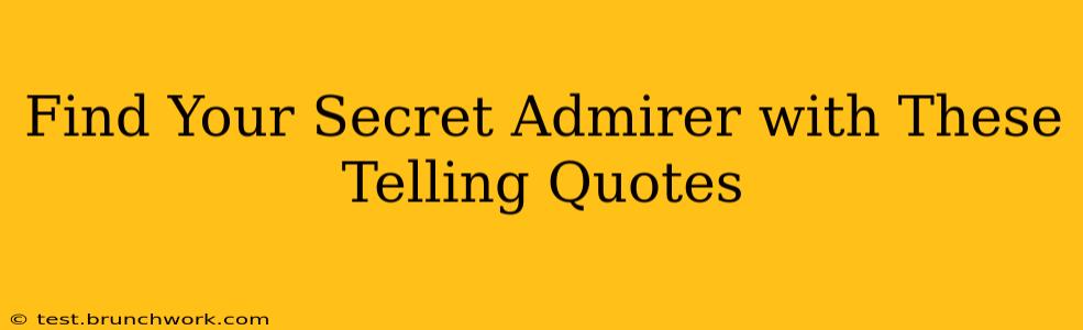 Find Your Secret Admirer with These Telling Quotes