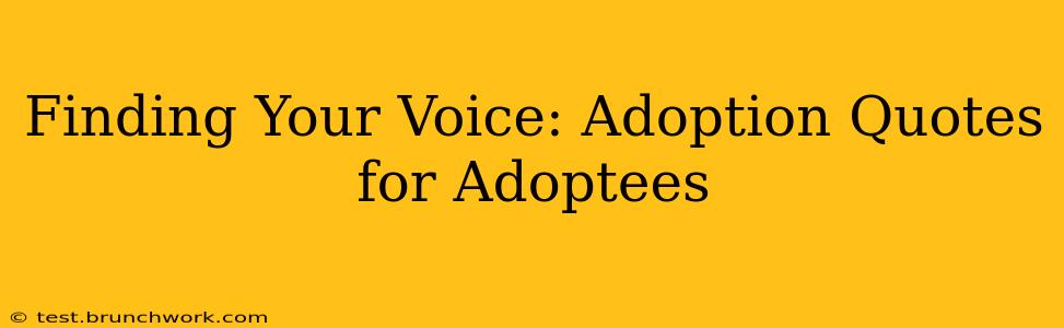 Finding Your Voice: Adoption Quotes for Adoptees