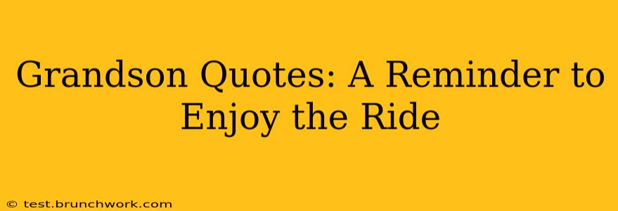 Grandson Quotes: A Reminder to Enjoy the Ride