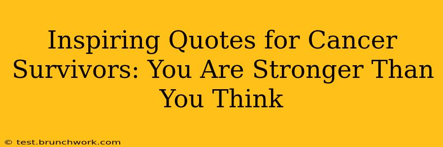 Inspiring Quotes for Cancer Survivors: You Are Stronger Than You Think