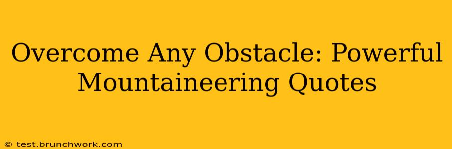 Overcome Any Obstacle: Powerful Mountaineering Quotes