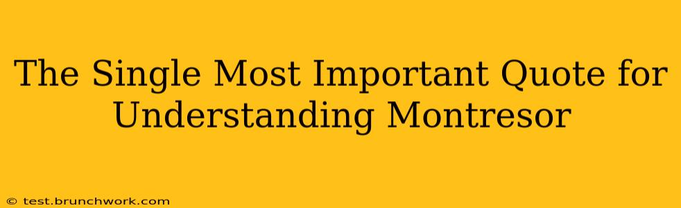 The Single Most Important Quote for Understanding Montresor