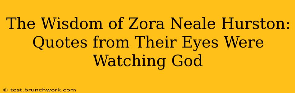 The Wisdom of Zora Neale Hurston: Quotes from Their Eyes Were Watching God