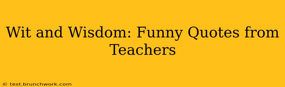Wit and Wisdom: Funny Quotes from Teachers